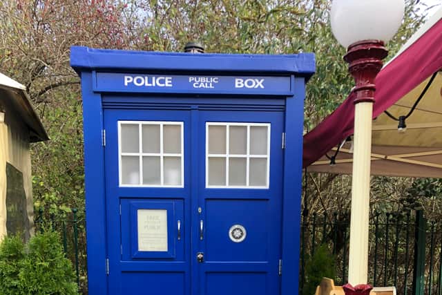 The Tardis toilet outside Warmley Waiting Room cafe