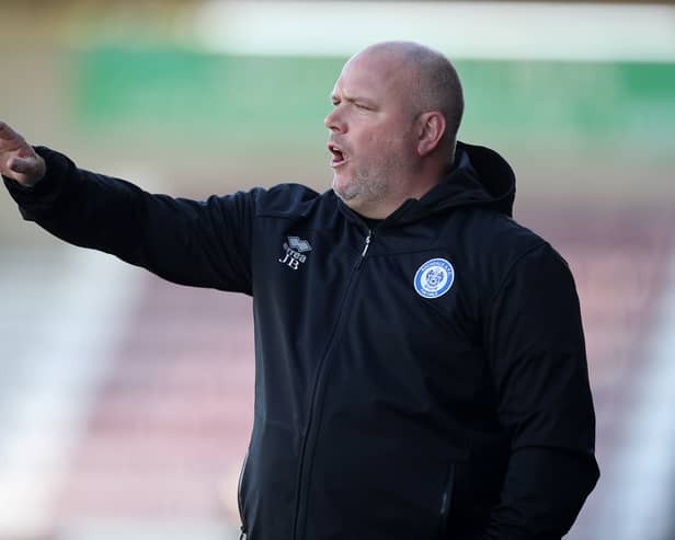 Jim Bentley was a frustrated figure after Rochdale lost to Bristol Rovers. (Photo by Pete Norton/Getty Images)