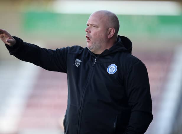 <p>Jim Bentley was a frustrated figure after Rochdale lost to Bristol Rovers. (Photo by Pete Norton/Getty Images)</p>
