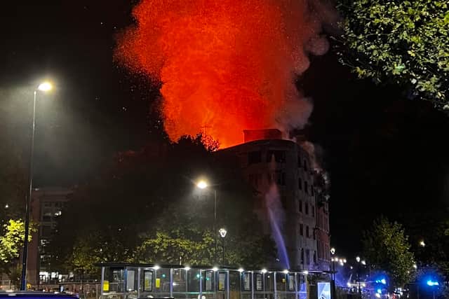 The fire gutted The Grosvenor Hotel - now police are investigating an arson attack