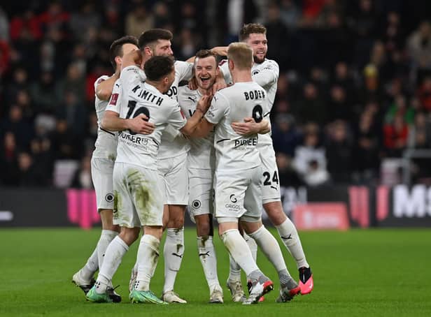 <p>Boreham Wood beat Premier League bound Bournemouth in the FA Cup last season. (Photo by GLYN KIRK/AFP via Getty Images)</p>