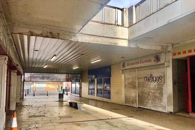 The empty units at St Catherine’s Place shopping precinct in East Street