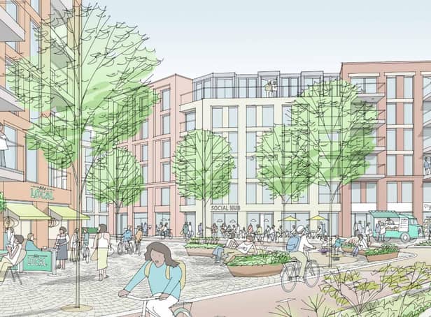 <p>Artist impression on how the mix-use neighbourhood in Whitehouse Street could look like</p>
