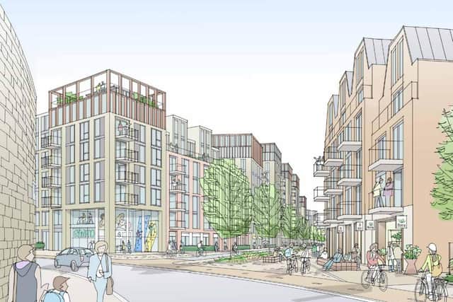 Some of the buildings could be at least eight storeys high, as this artist impression shows