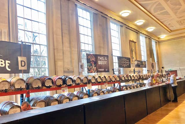 The beers line up at City Hall for the Bristol Beer Festival 2022