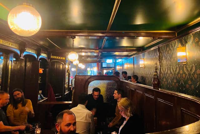 The cosy tramcar bar at the Kings Head, which dates back to the 17th Century (photo: Mark Taylor)