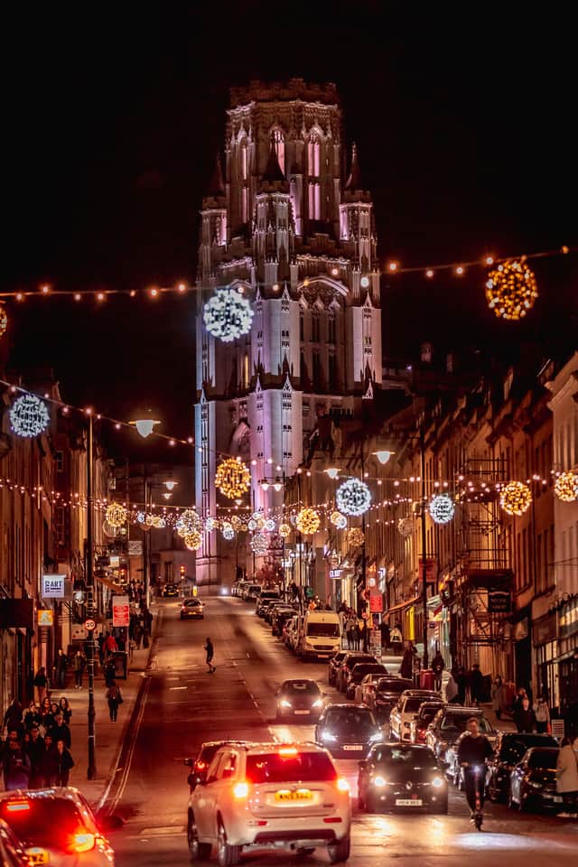 Christmas lights in Park Street (photo: Julian Preece)