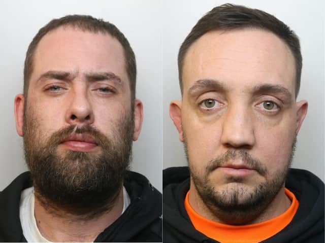 <p>Scott Ryan, left, and James Marshall, right, have been jailed for part in a drug dealing gang operating on a ‘commercial scale’</p>