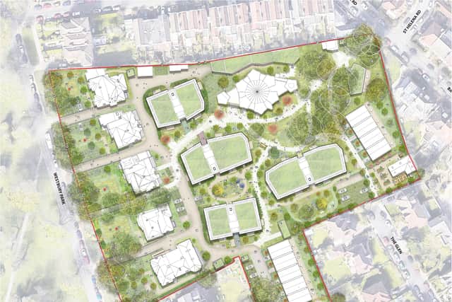 An aerial view of the plans at St Christopher’s in Westbury Park