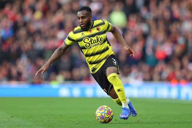 Danny Rose of Watford in action during the Premier League match between Arsenal  and  Watford at Emirates Stadium on November 07, 2021 in London, England. (Photo by Richard Heathcote/Getty Images)