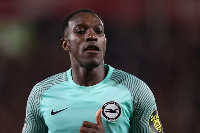 Danny Welbeck of Brighton & Hove Albion looks on during the Premier League match between Brentford FC and Brighton & Hove Albion at Brentford Community Stadium on October 14, 2022 in Brentford, England. (Photo by Ryan Pierse/Getty Images)