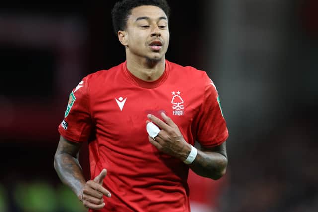 Jesse Lingard of Nottingham Forest during the Carabao Cup Third Round match between Nottingham Forest and Tottenham Hotspur at City Ground on November 09, 2022 in Nottingham, England. (Photo by Catherine Ivill/Getty Images )