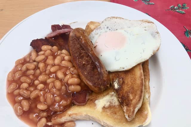 The £5 small breakfast includes a mug of tea or coffee