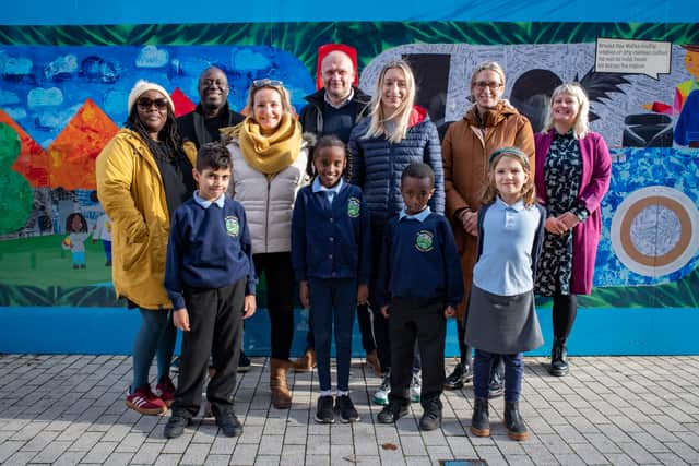 St Werburgh’s Primary School pupils have teamed up with artist Emma J Holloway (aka Urban Butterfly) to create stunning artwork
