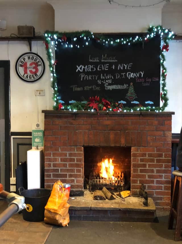 A real fire awaits visitors to The Dolphin in Oldland Common