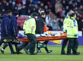 Callum O’Hare had to be stretchered off in Coventry’s defeat to Shefield United. (Photo by George Wood/Getty Images)