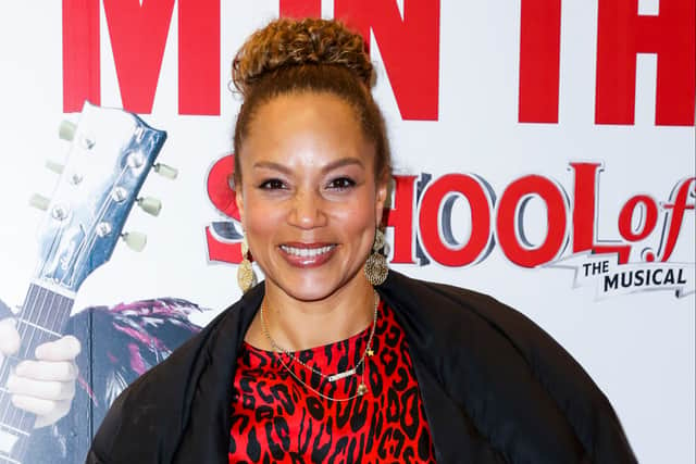Angela Griffin attends a gala evening of 'School Of Rock The Musical' at Gillian Lynne Theatre on March 06, 2019 in London, England. (Photo by Tristan Fewings/Getty Images)