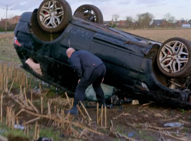 <p>The car which was stolen and crashed after being driven at 120mp (Photo: SWNS)</p>