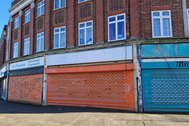 Many of the retail spaces along Filwood Broadway were closed.