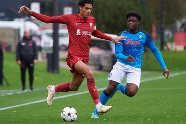 Jarell Quansah arrived at Bristol Rovers highly rated. (Photo by Nick Taylor/Liverpool FC/Liverpool FC via Getty Images)