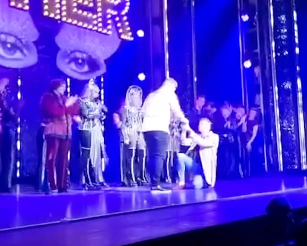 A pair of Cher superfans had their dreams come true after getting engaged on stage at the touring Cher show in Bristol.