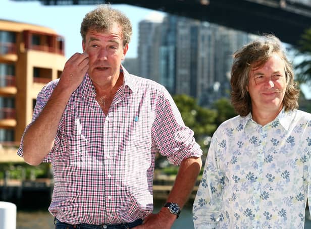 <p>TV Presenters Jeremy Clarkson and James May. (Photo by Mike Flokis/Getty Images)</p>