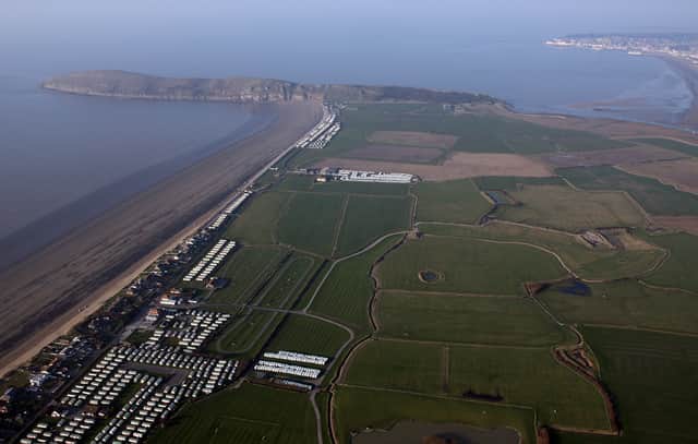 Brean overlooks the Bristol Channel and is home to many caravan parks and holiday camps