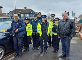 Police and council officers with Councillor Don Alexander (right) on a ‘day of action’ in Southmead