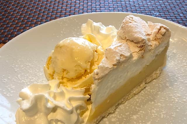 Lemon meringue pie is one way to finish a meal at the Travellers Rest