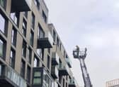 Four residents were lifted to safety after fire fighters were called to a high-rise tower block near Bristol’s city centre.