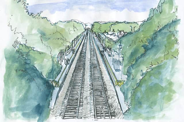 Initial artist impression of how the reopened railway station at Saltford could look like (Credit: Joe Ryan. Saltford Environment Group)