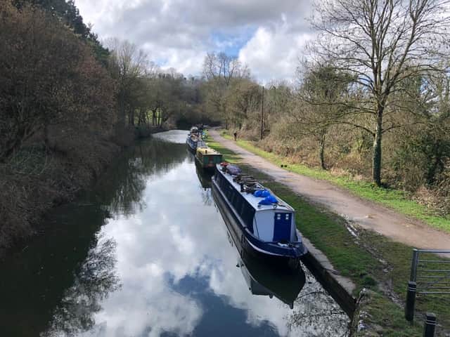 Narrowboats line the canal between Bradford-on-Avon and Avoncliff (photo: Mark Taylor)