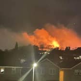 The sky was turned red by the fire at an industrial estate in Worle (Photo crdit: Martin Hardy)