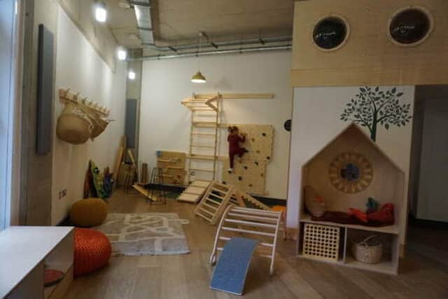 Inside the new Out There Indoors ‘forest school’ soft play space at Paintworks