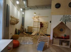 Inside the new Out There Indoors ‘forest school’ soft play space at Paintworks