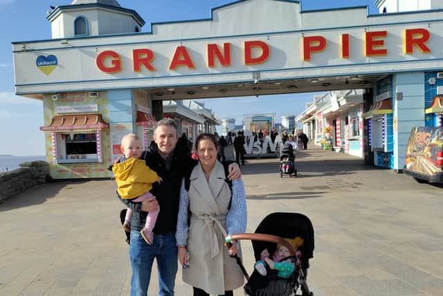 Bristol World Alex Ross with his family on the Grand Pier in February 
