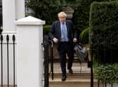 Former PM Boris Johnson leaving his home for the Commons Privileges Committee