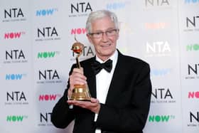 Paul O’Grady with the Special Recognition award “For The Love of Dogs” during the National Television Awards 2018 at the O2 Arena on January 23, 2018 in London, England.  (Photo by John Phillips/Getty Images)