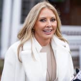 Carol Vorderman attends the races at Sandown Park Racecourse on March 07, 2023 in Esher, England. (Photo by Alan Crowhurst/Getty Images)