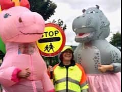 Beccy served as the lollipop lady for her daughter’s school.
