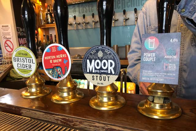 Some of the beers being served at The Barley Mow when Bristol World popped in for a pint