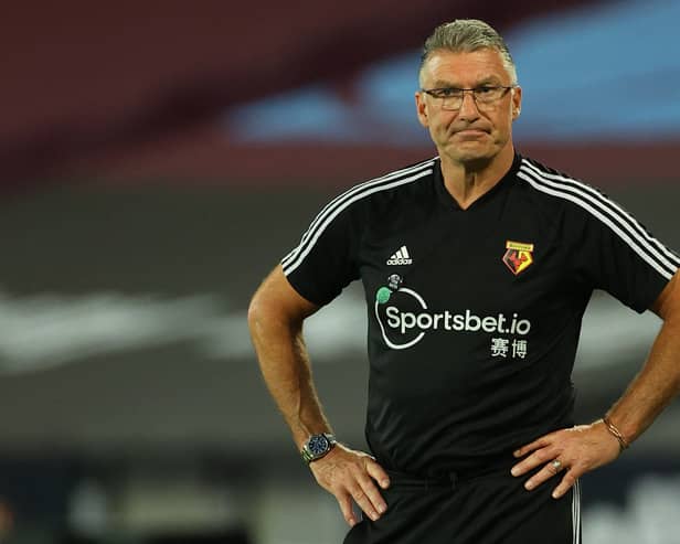 Nigel Pearson was manager of Bristol City’s opponents Watford. (Photo by RICHARD HEATHCOTE/POOL/AFP via Getty Images)