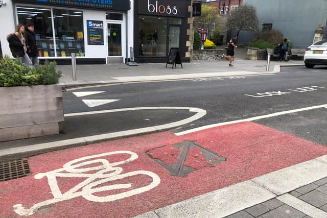 The cycle path on Keynsham High Street has seen a growing number of people injured