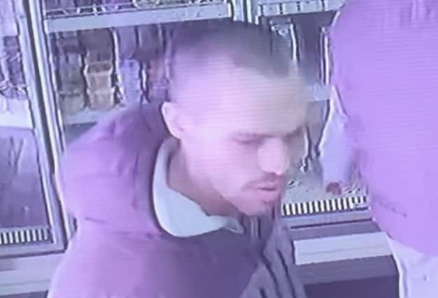 A CCTV image of the man police would like to speak to in relation to a robbery in Yate