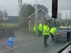 Cars pulled over on the A4 Bath Road between Bristol and Keynsham
