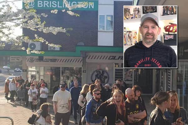 People queue up to see Home and Away stars Sophie Dillman and Patrick O’Connor at Retro Bristol