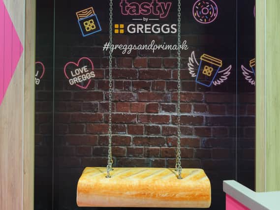 Watch out for the sausage roll swing - a feature of all Tasty by Greggs. 