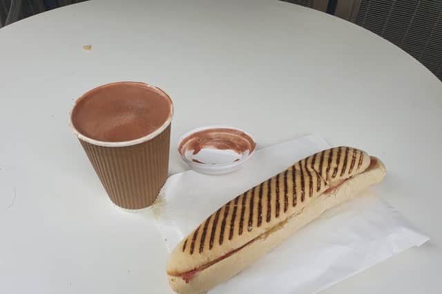 The panini and hot chocolate from the estate cafe