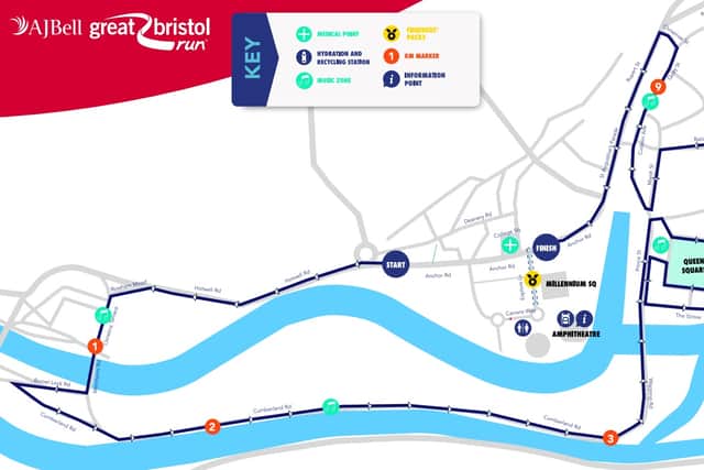 The Bristol 10k route