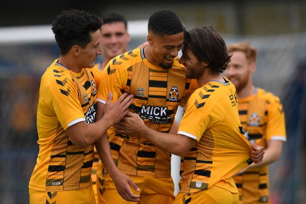 George Williams (L) and Harvey Knibbs (C) are let go by Cambridge United. (Photo by Harriet Lander/Getty Images)